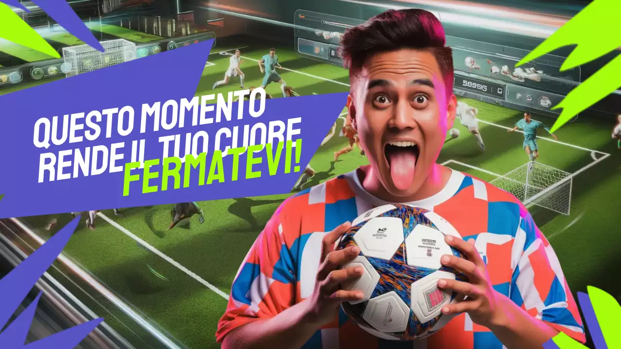 pubblicità di calcio colorata e di tendenza