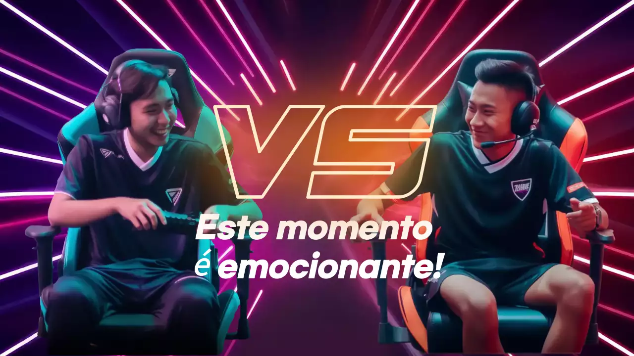 anúncio de jogos modernos em néon