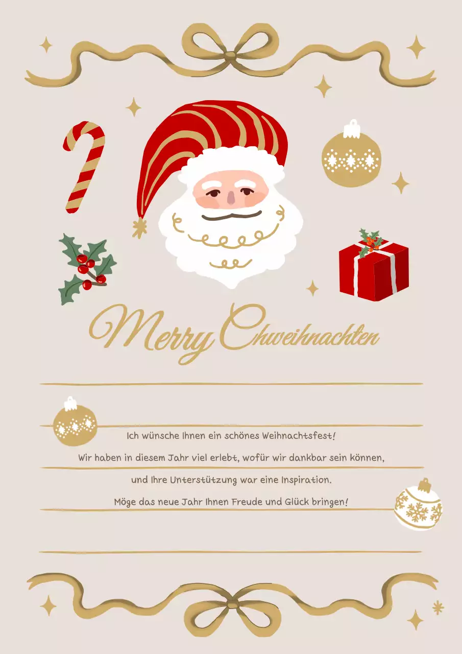 Eine gemütliche Weihnachtskarte in Beige und Rot