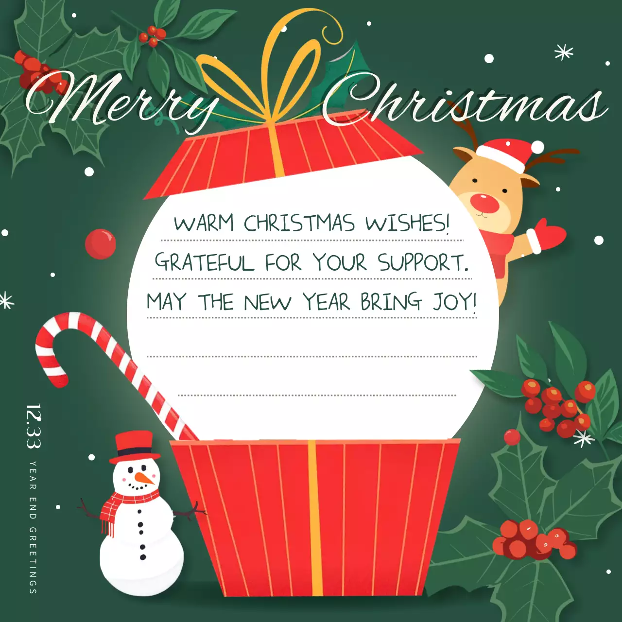 Abstract Cozy Christmas Card