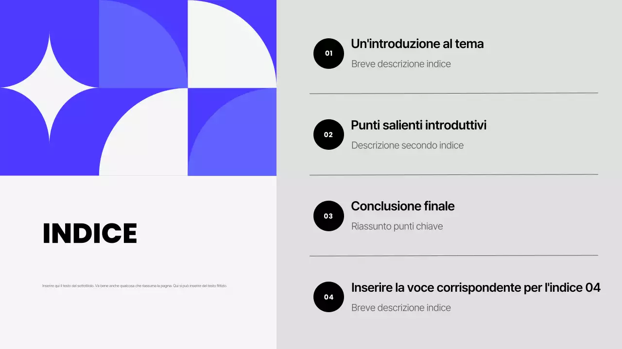 Documentazione di presentazione moderna blu