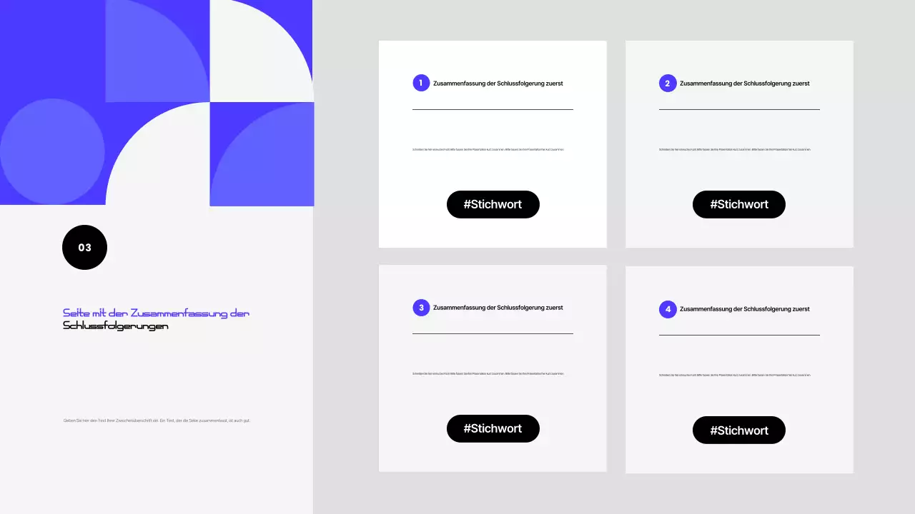 Blaue moderne Präsentationsunterlagen