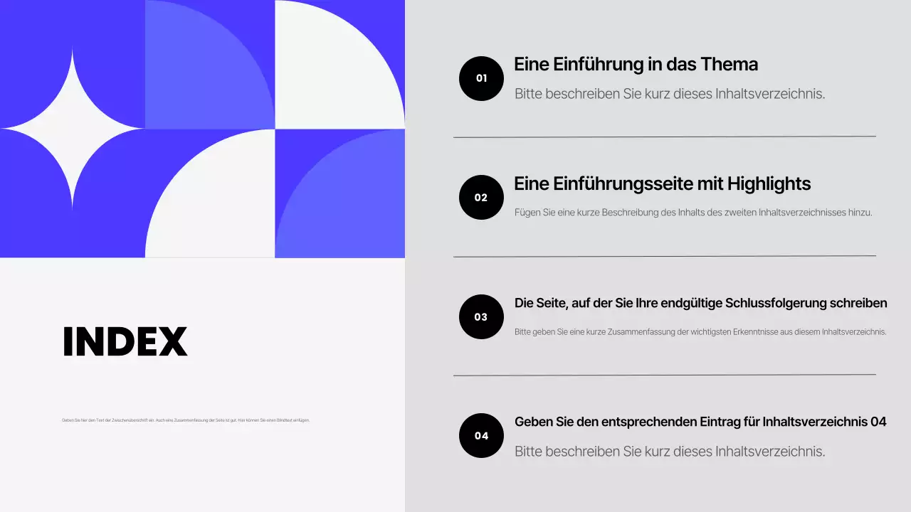 Blaue moderne Präsentationsunterlagen