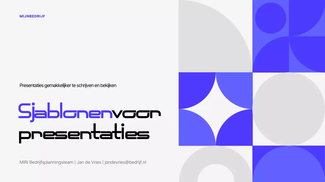 Blauw Modern Presentatiedocumentatie