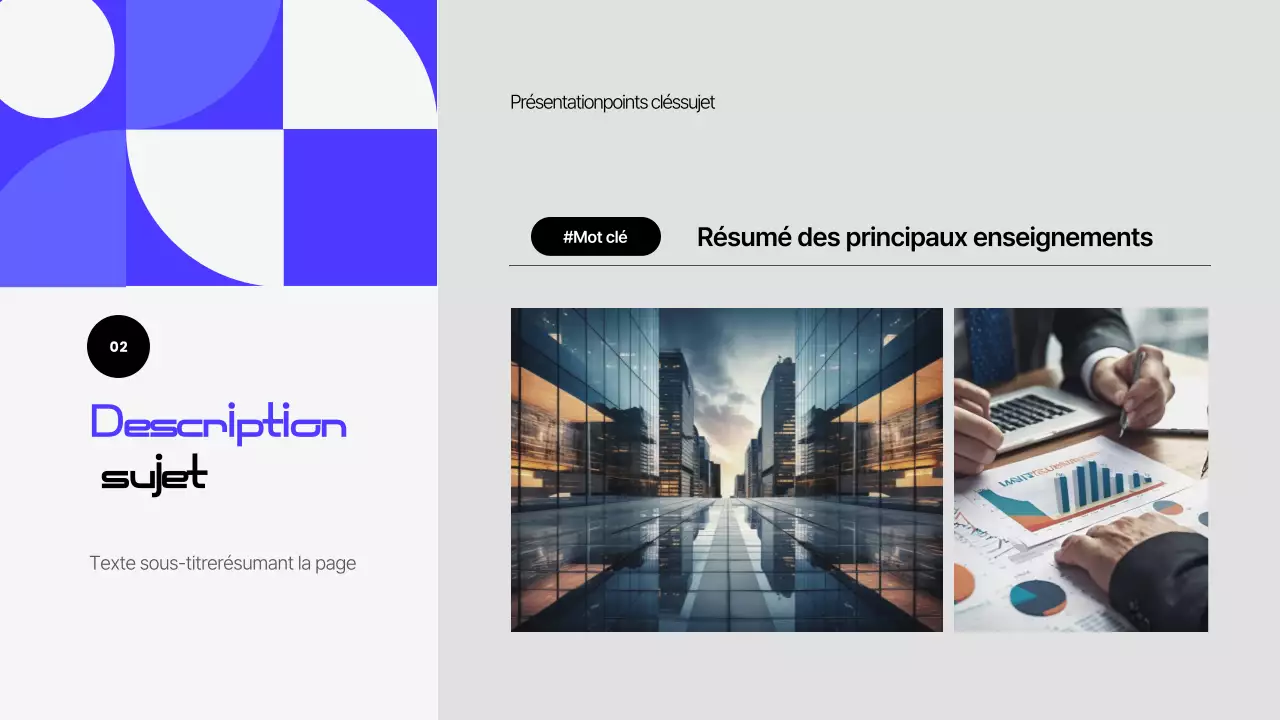 Documentation de présentation moderne bleue