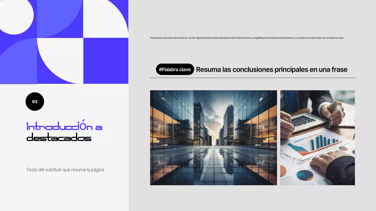 Documentación de la Presentación Moderna Azul