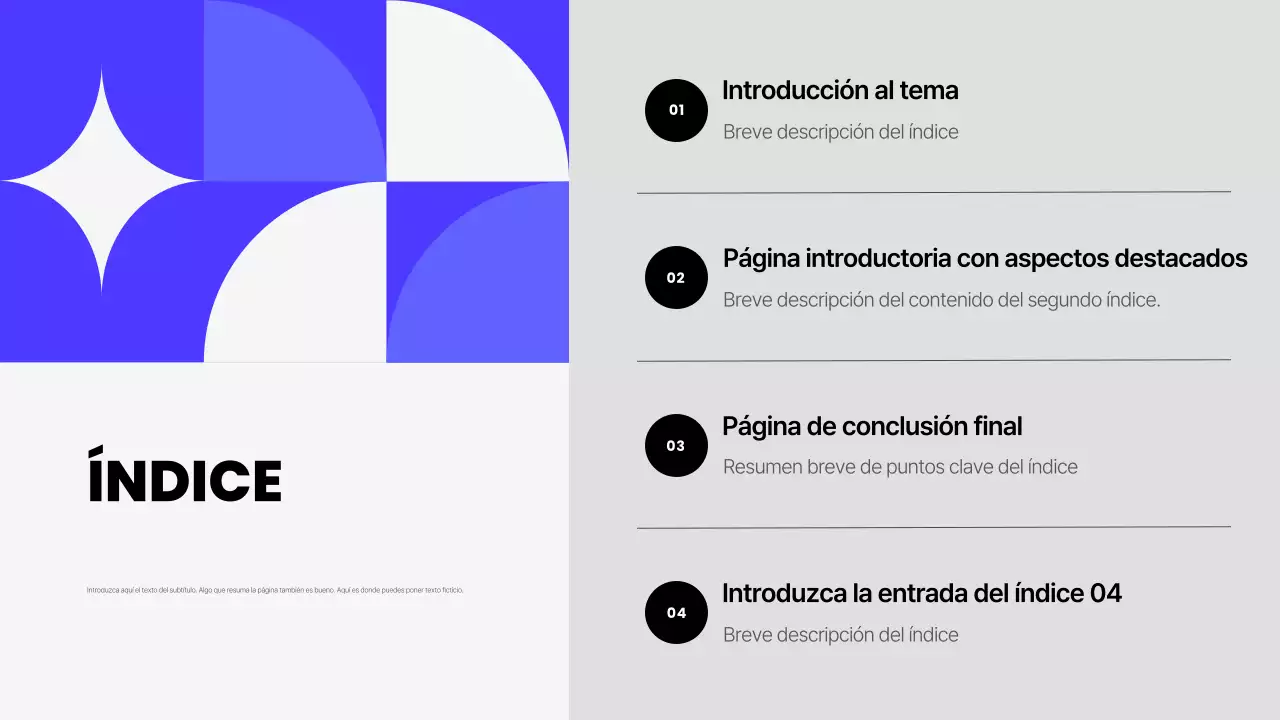 Documentación de la Presentación Moderna Azul