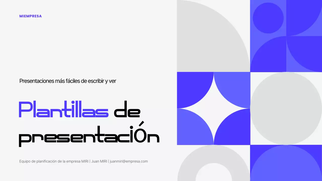 Documentación de la Presentación Moderna Azul