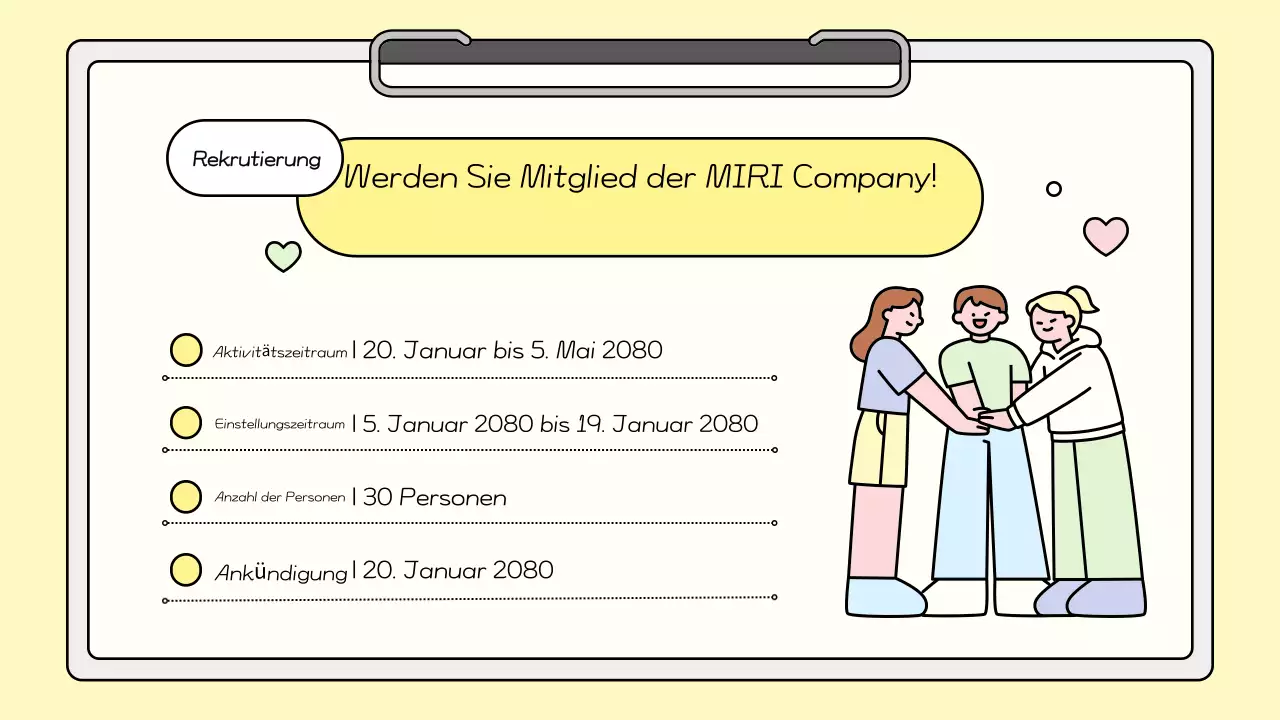 Yellow Cute Stellenausschreibungen