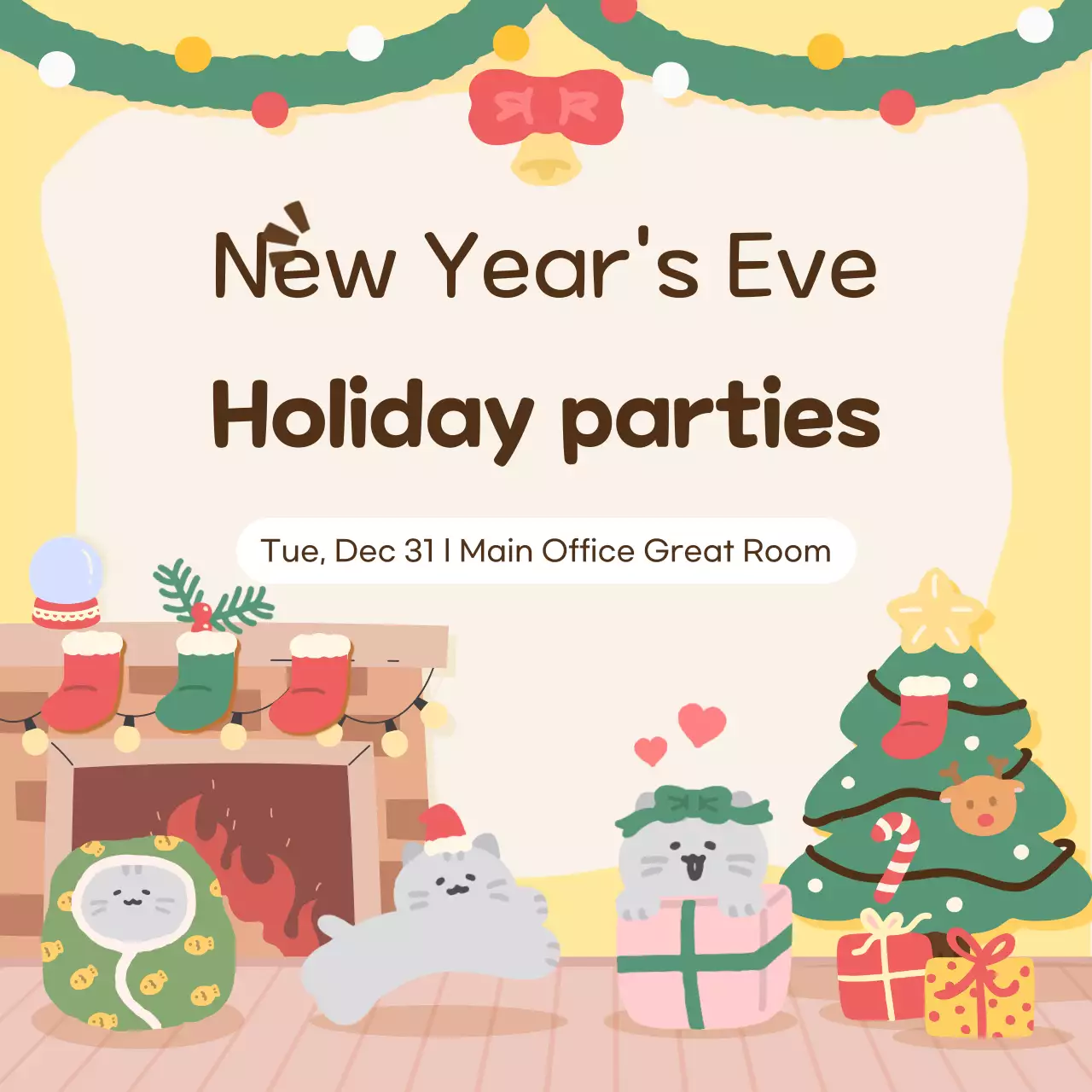 Evento de festa amarelo e acolhedor