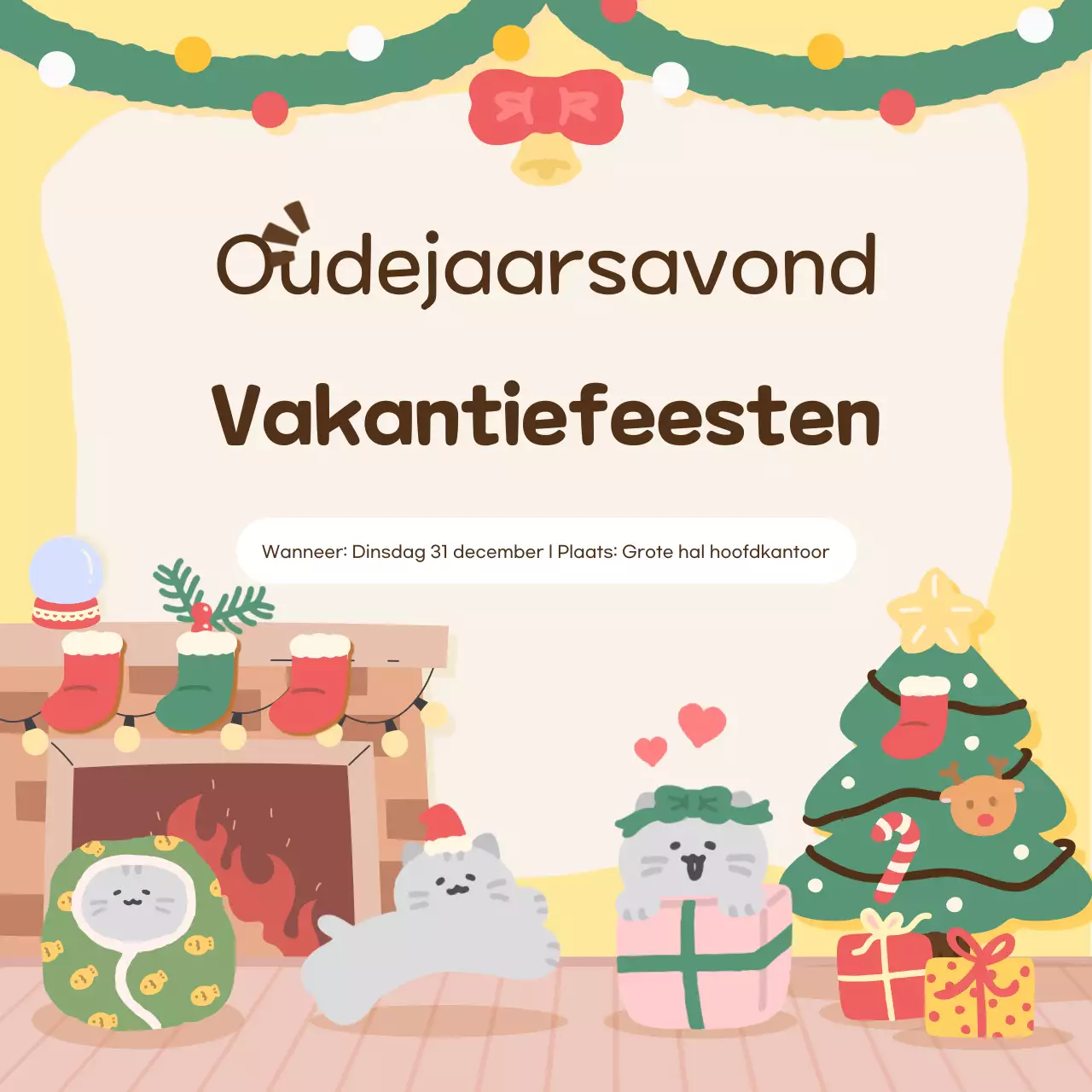 Geel gezellig vakantiefeest