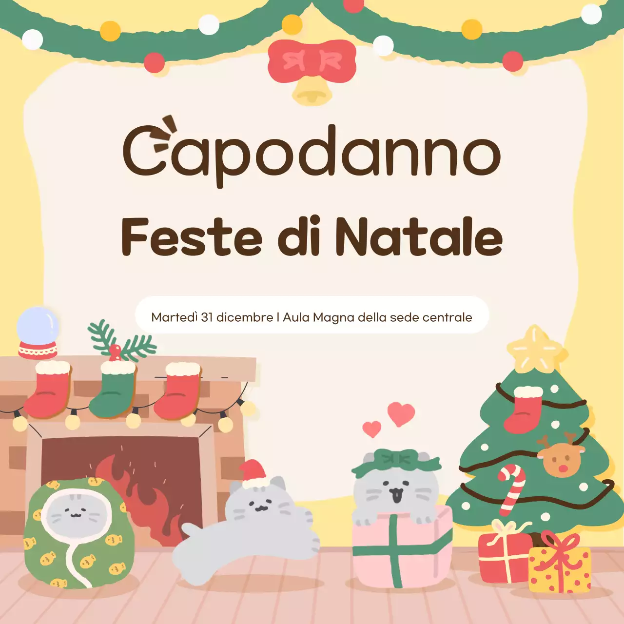 Festa di Natale gialla e accogliente