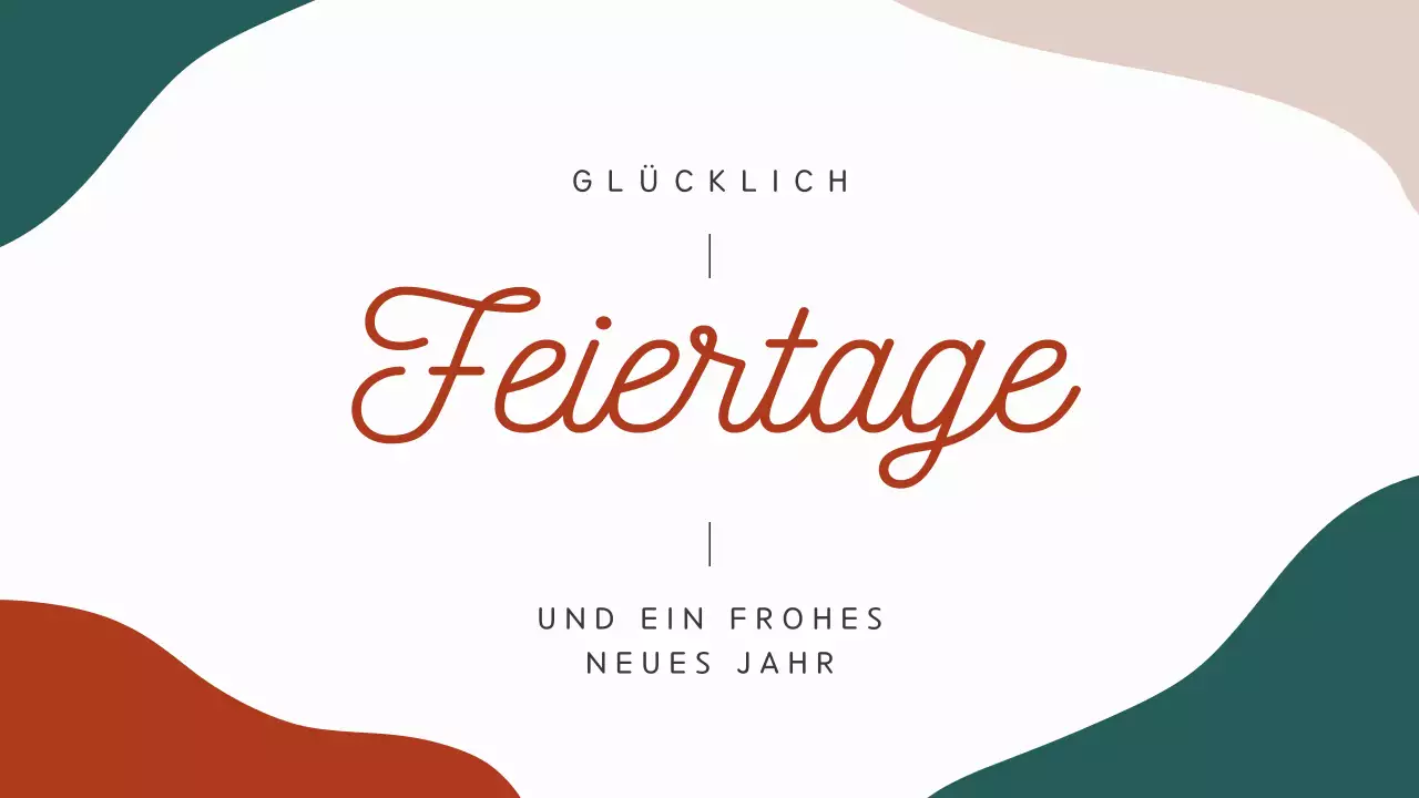 Jahresendbericht in einem geometrischen Muster aus Rot und Grün