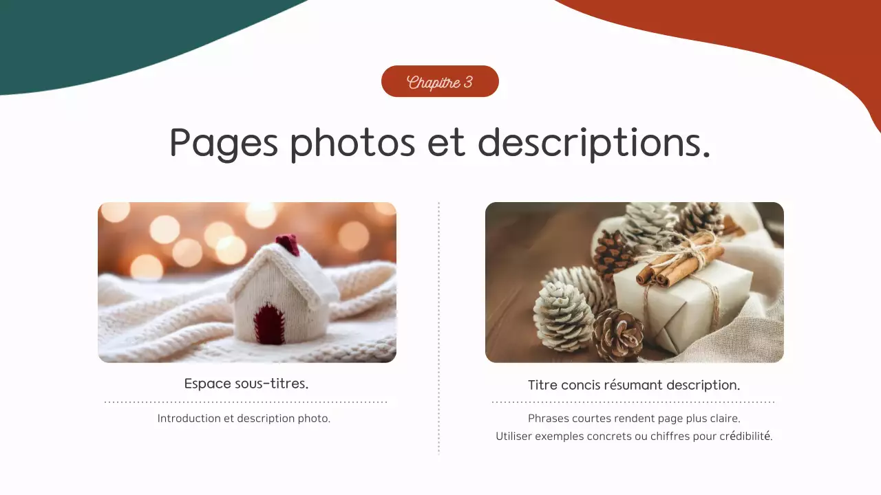 Rapport de fin d'année dans un motif géométrique rouge et vert