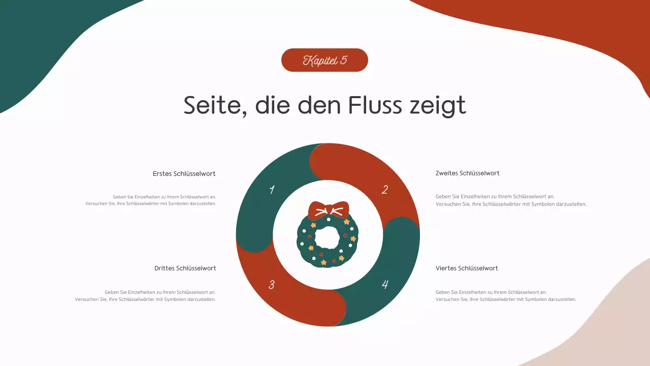 Jahresendbericht in einem geometrischen Muster aus Rot und Grün