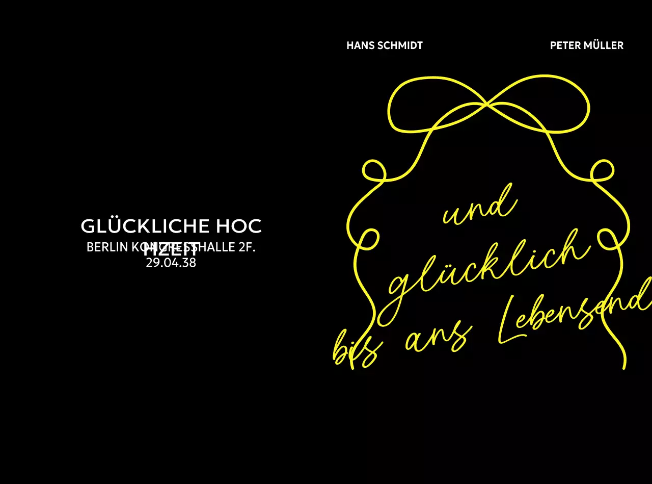 Schwarze minimalistische Hochzeitseinladung