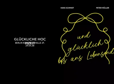 Schwarze minimalistische Hochzeitseinladung