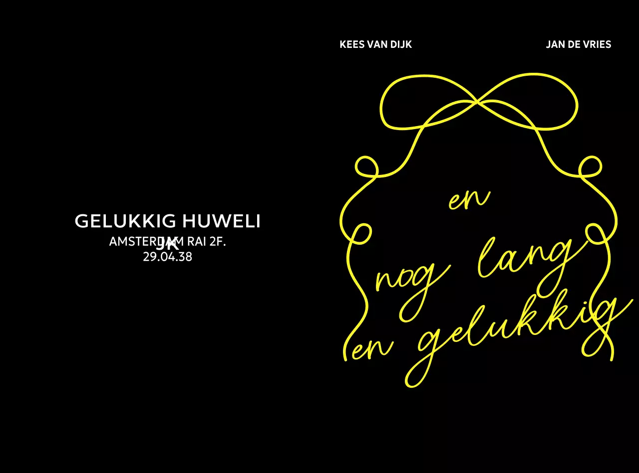 Zwarte minimalistische huwelijksuitnodiging