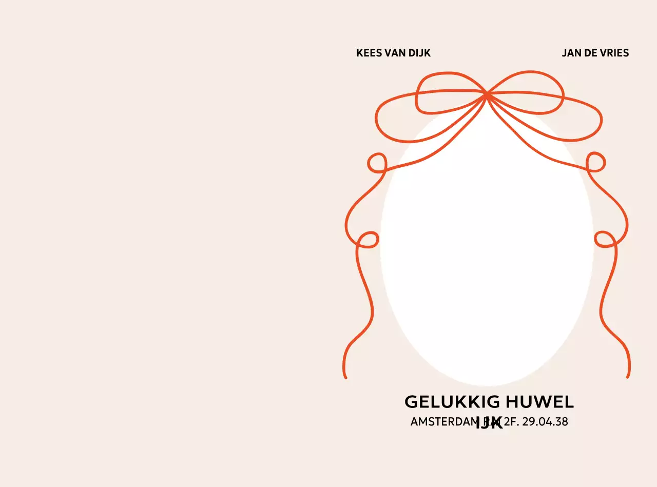 Beige minimalistische huwelijksuitnodiging