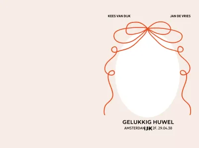 Beige minimalistische huwelijksuitnodiging