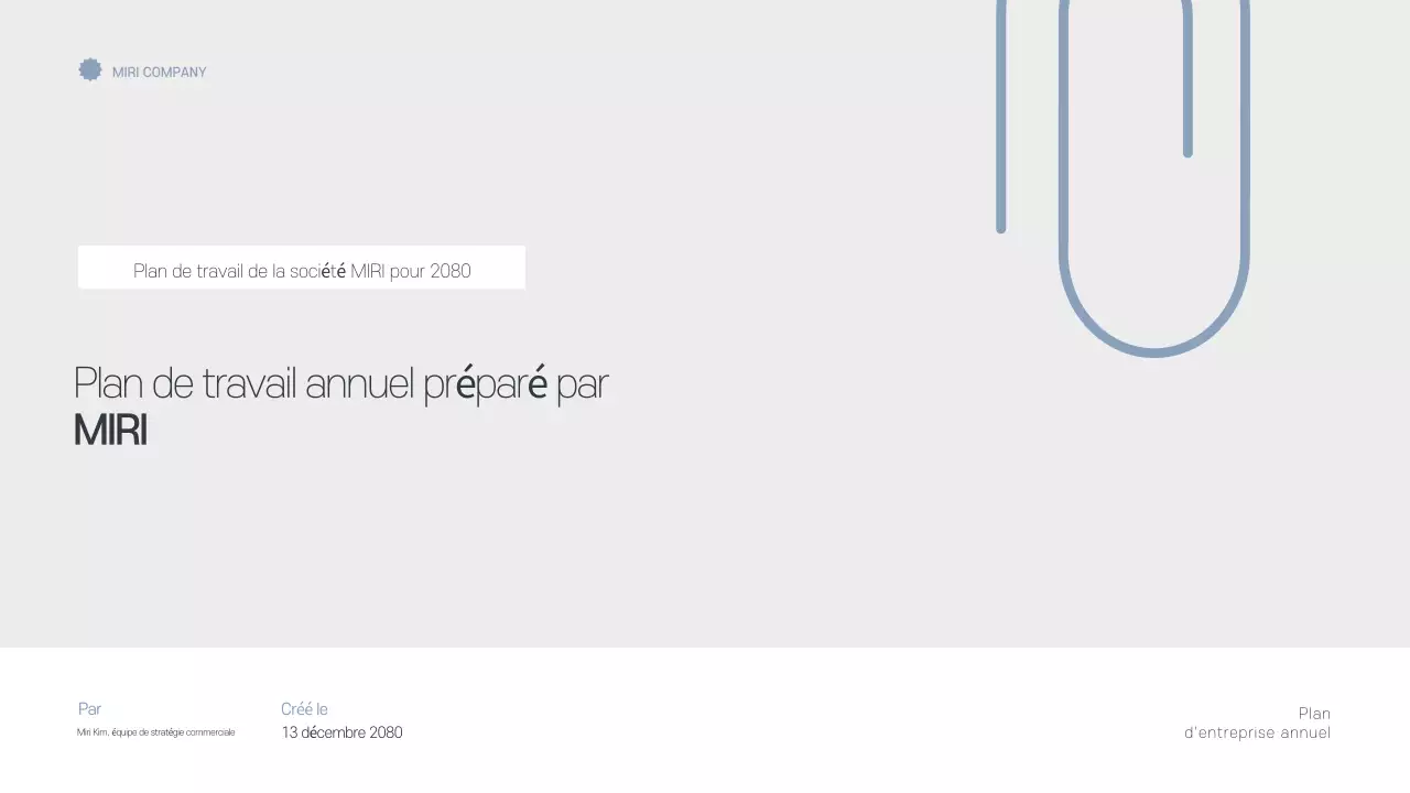 Planificateur annuel minimaliste gris