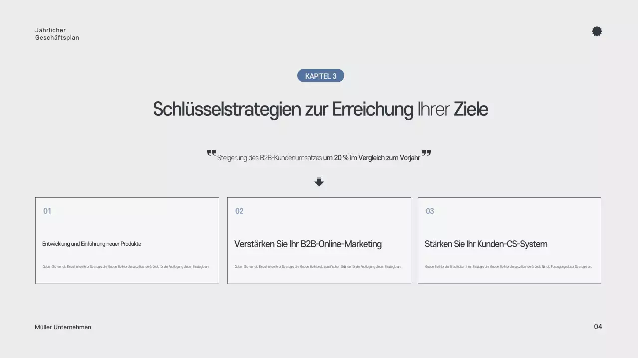 Grauer minimalistischer Jahresplaner