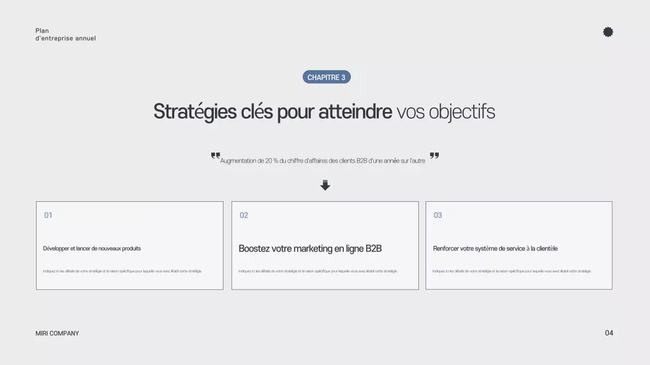 Planificateur annuel minimaliste gris