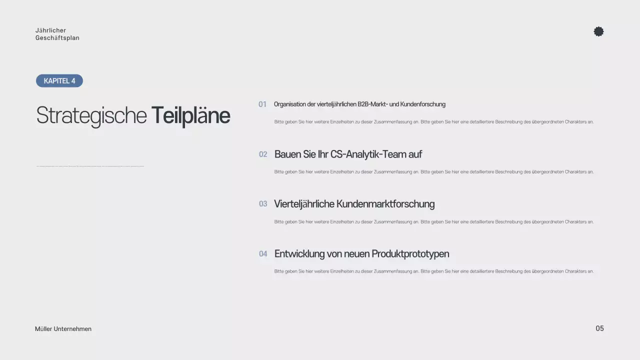 Grauer minimalistischer Jahresplaner