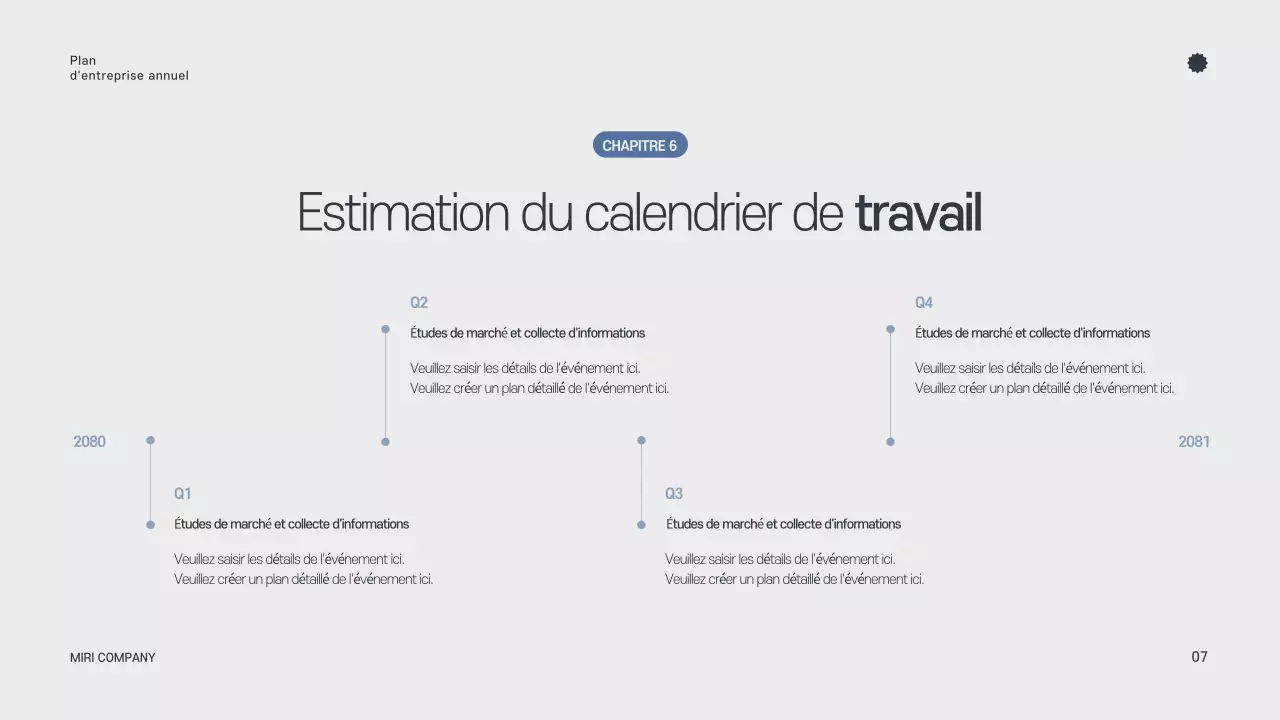 Planificateur annuel minimaliste gris