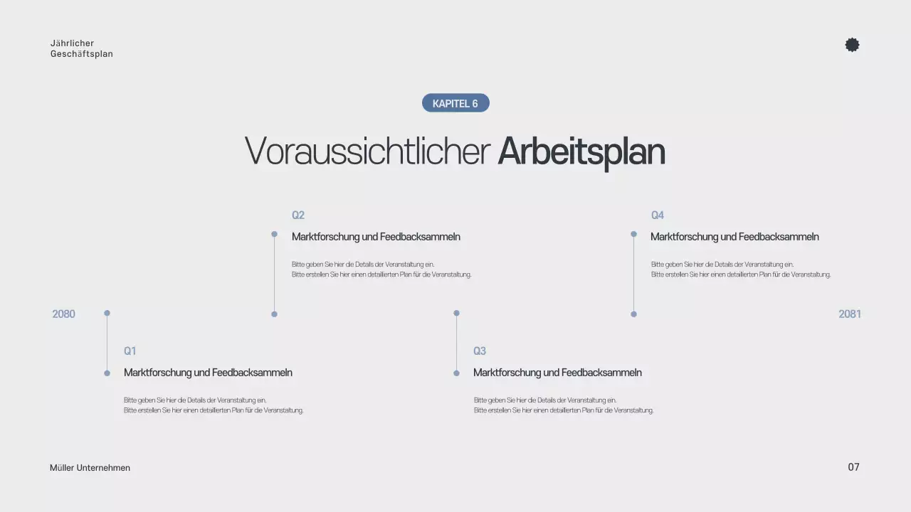 Grauer minimalistischer Jahresplaner