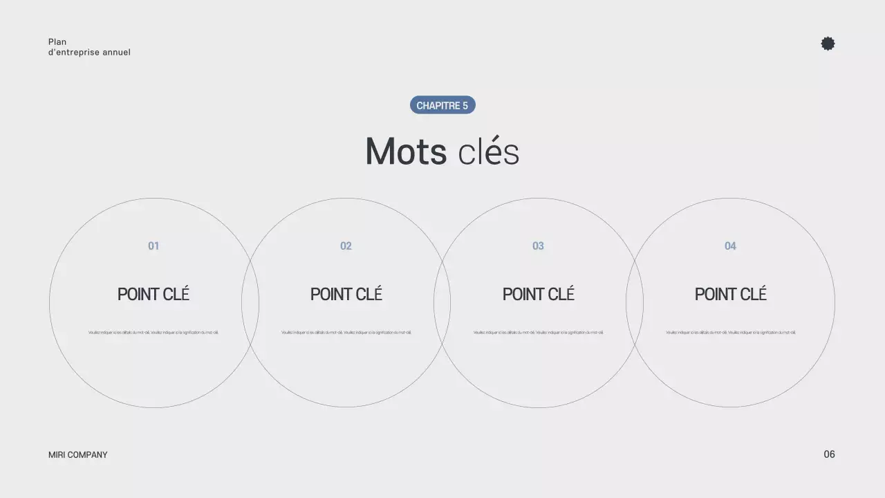 Planificateur annuel minimaliste gris