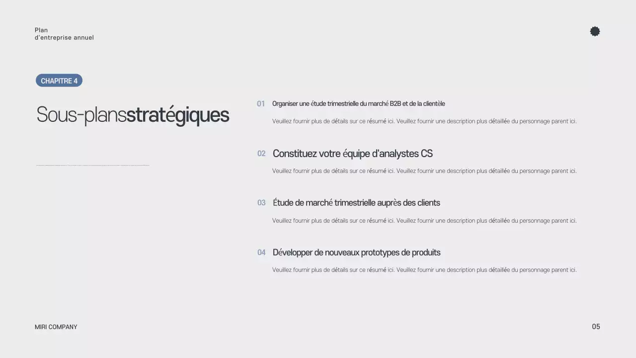 Planificateur annuel minimaliste gris