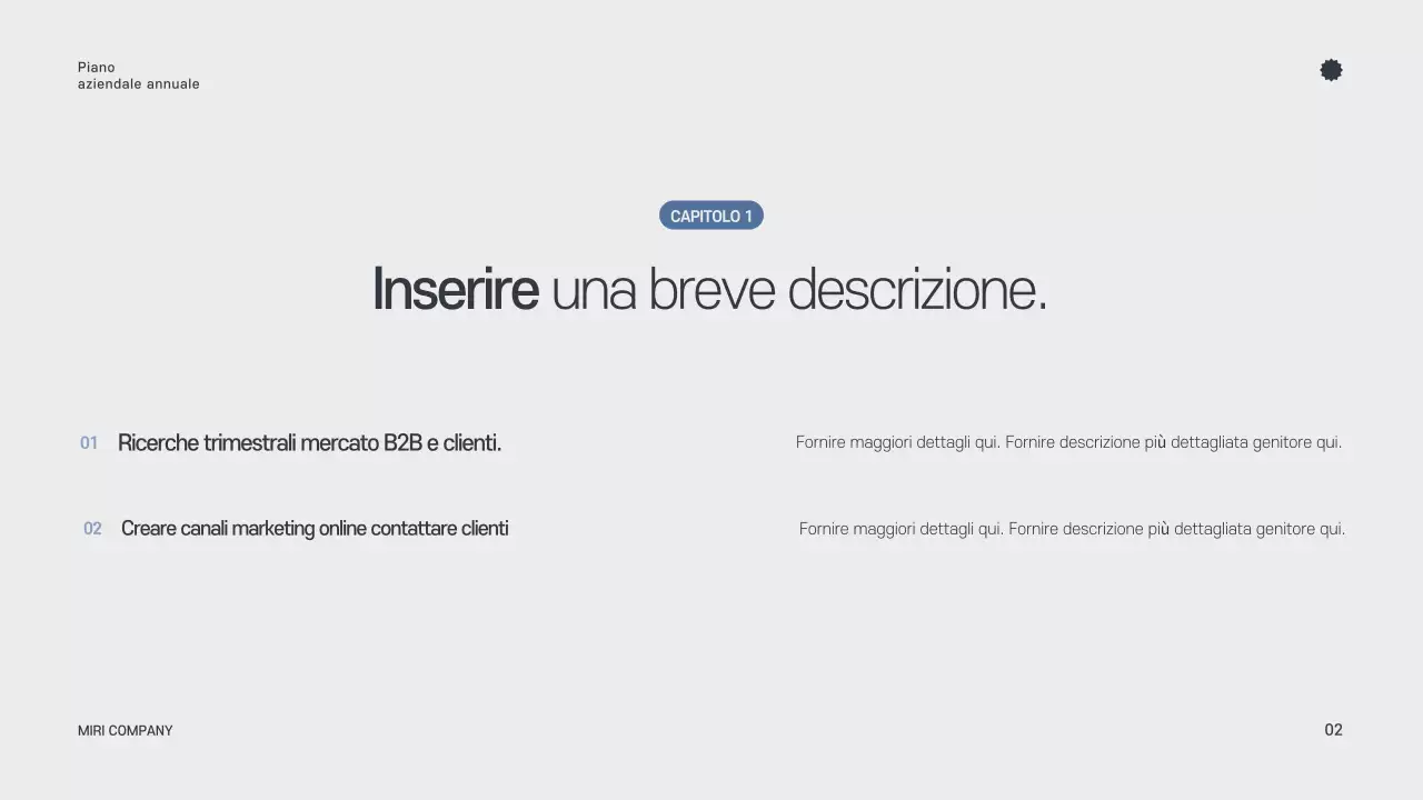 Pianificatore annuale minimalista grigio