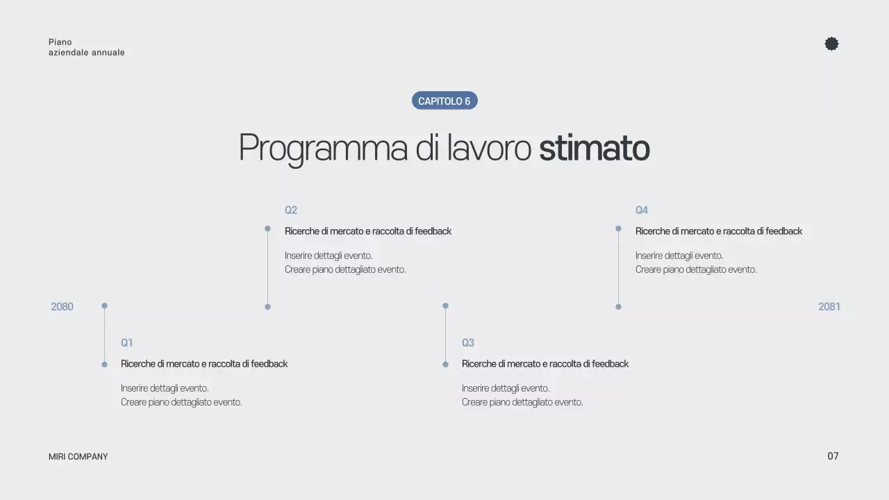 Pianificatore annuale minimalista grigio