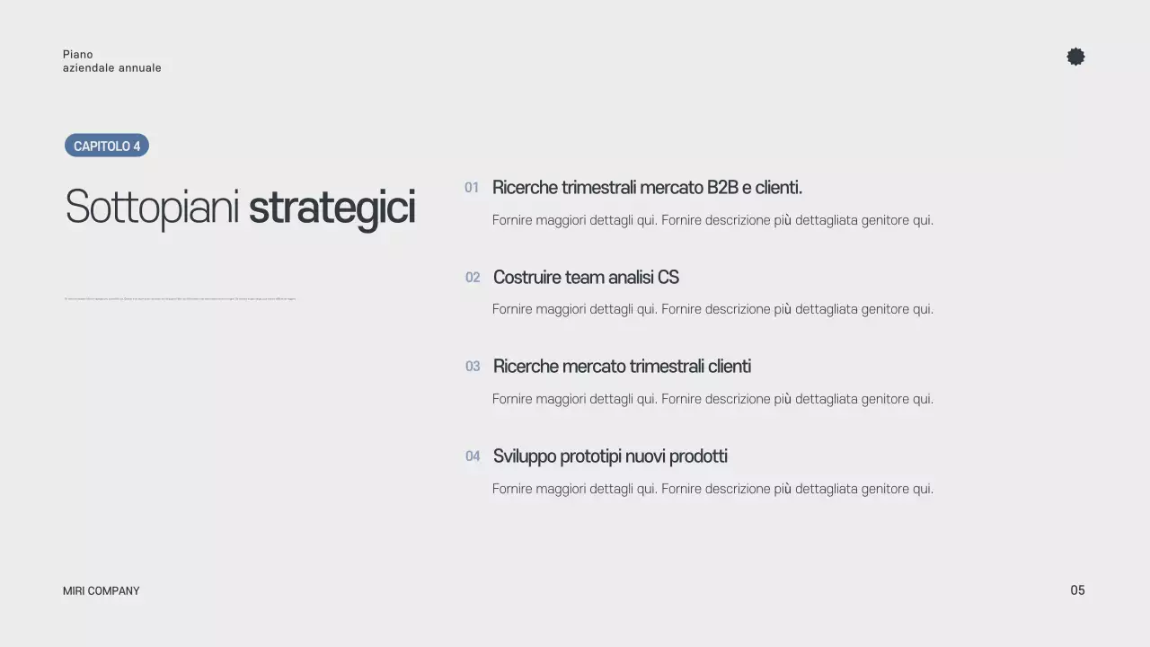 Pianificatore annuale minimalista grigio