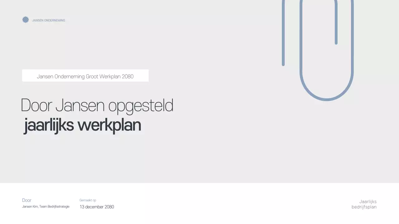 Grijze minimalistische jaarplanner