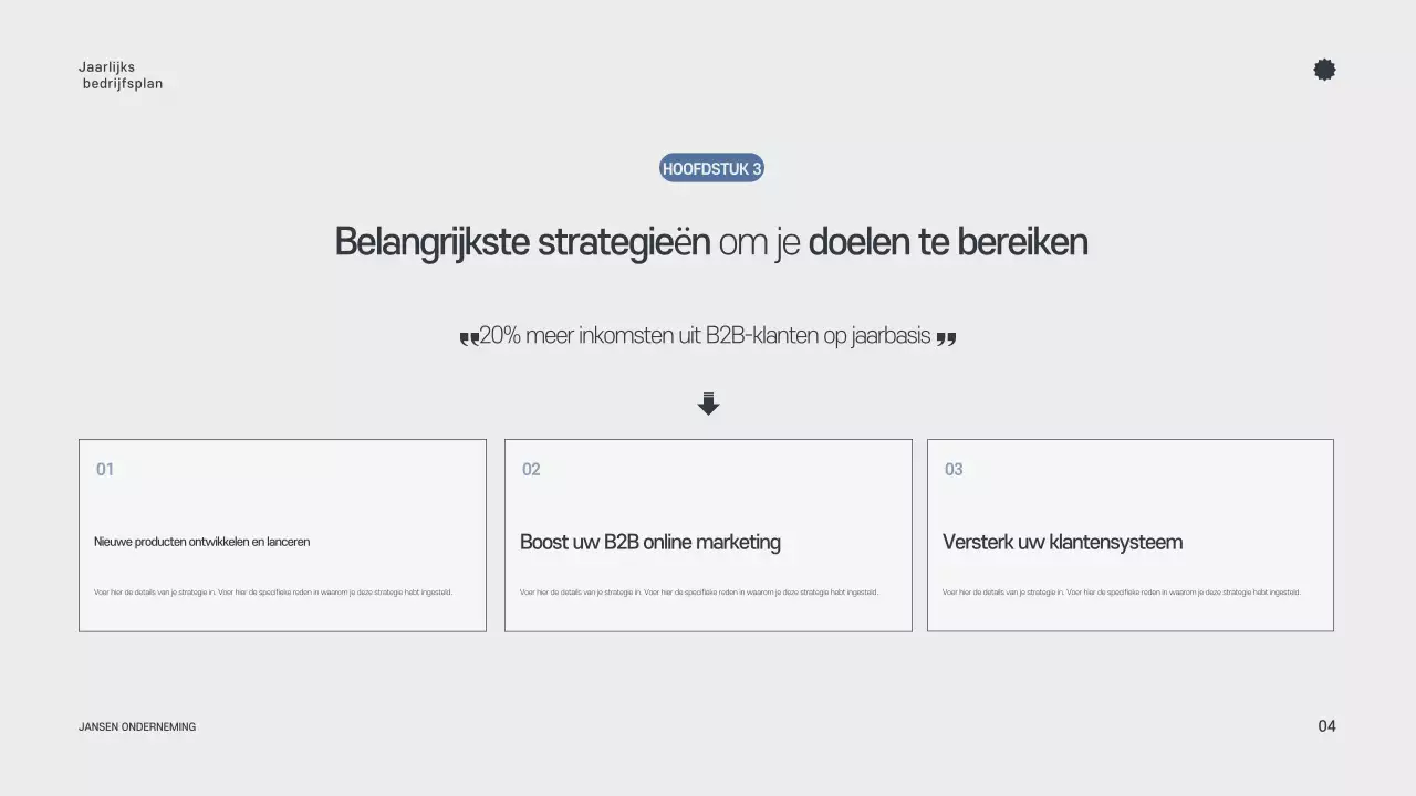 Grijze minimalistische jaarplanner