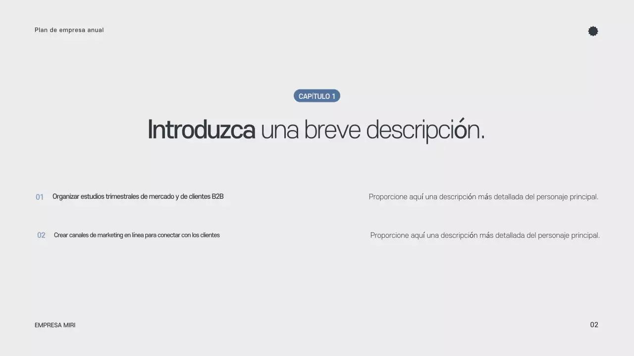 Planificador anual minimalista gris
