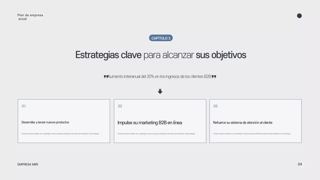 Planificador anual minimalista gris