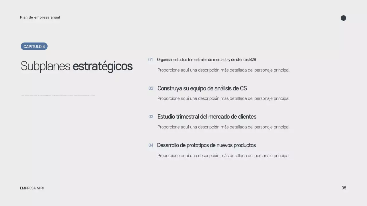 Planificador anual minimalista gris