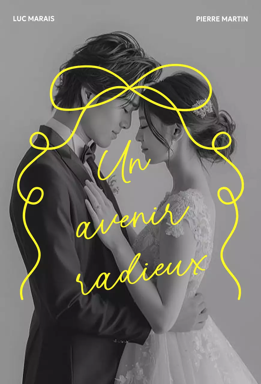 Invitation de mariage classique en noir et blanc