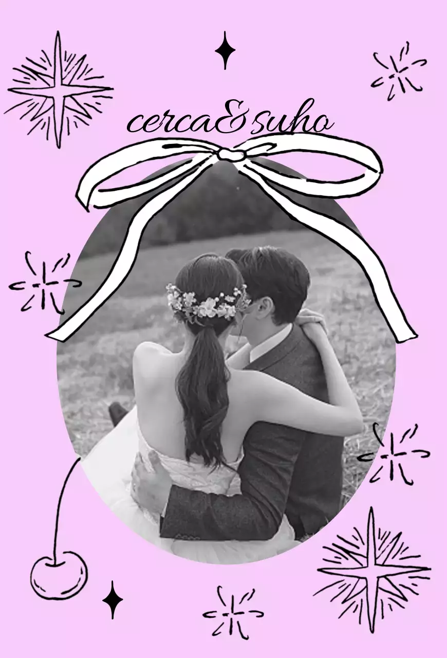 Invitación de boda rosa acogedora