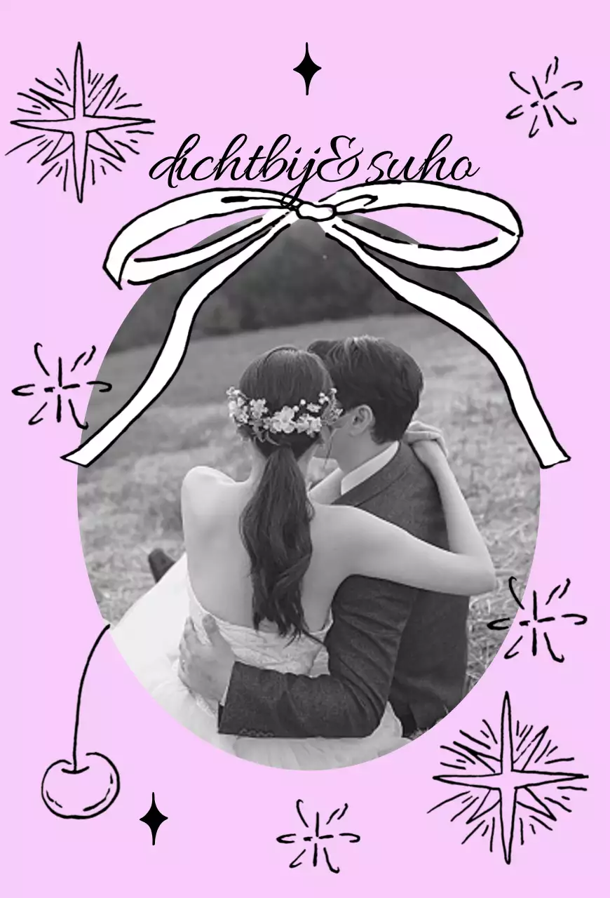 Roze gezellige huwelijksuitnodiging