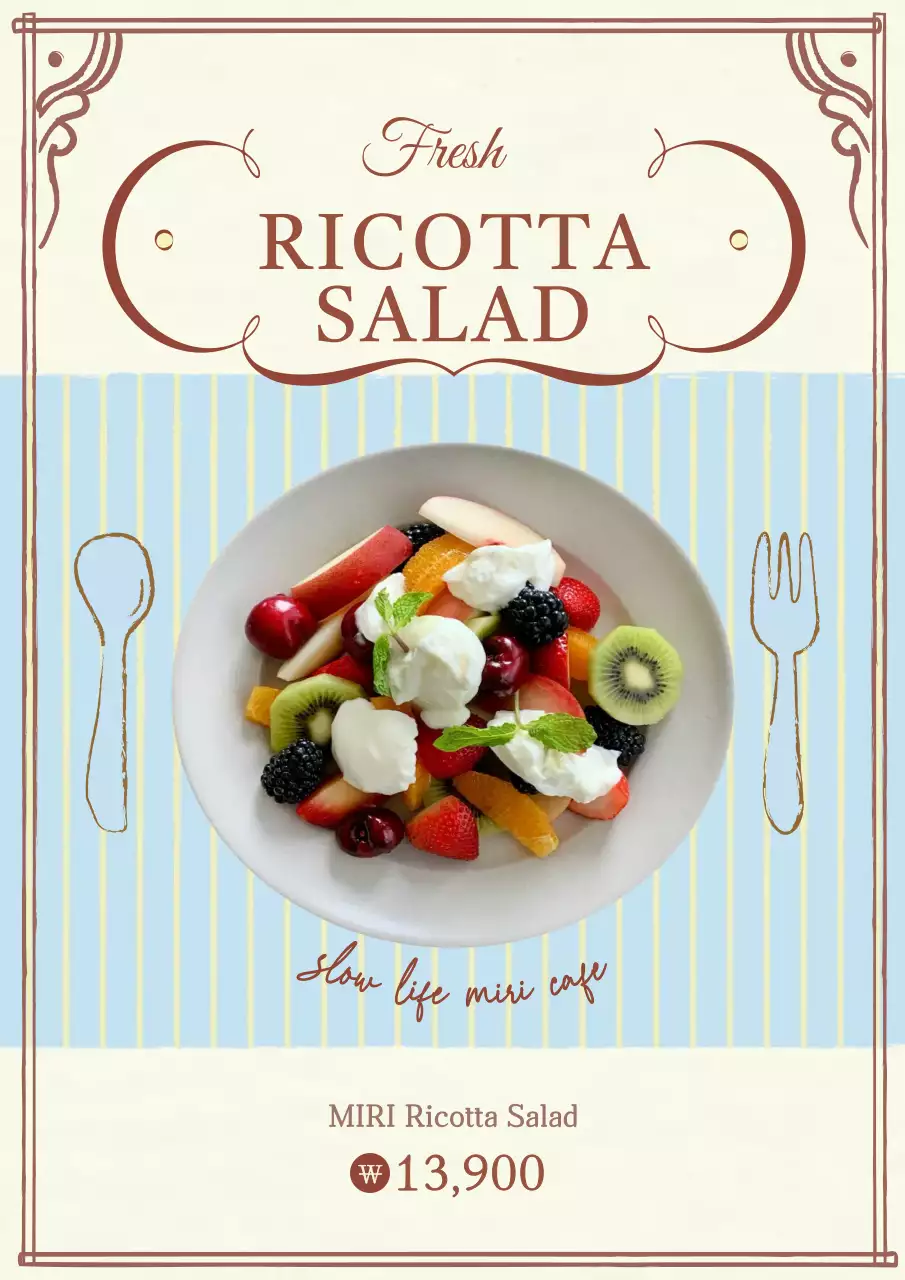 Khuyến mãi bữa nửa buổi salad cổ điển màu xanh da trời