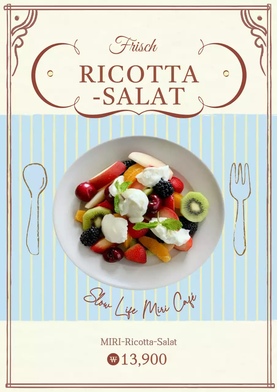 Fördern Sie einen hellblauen Vintage-Salat-Brunch