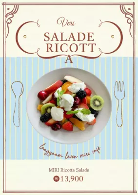 Een lichtblauwe vintage salade brunch promoten