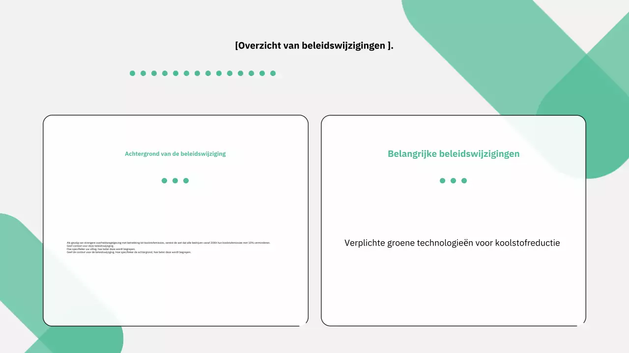 Moderne beleidsrichtlijnen uitgelegd in groen en grijs