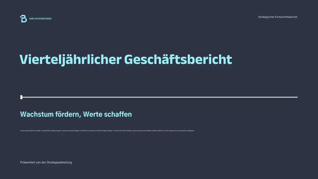 blue modern business report