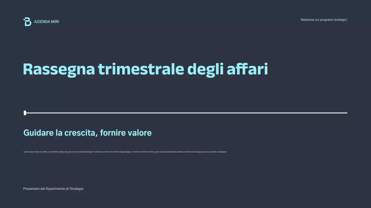 relazione aziendale moderna blu