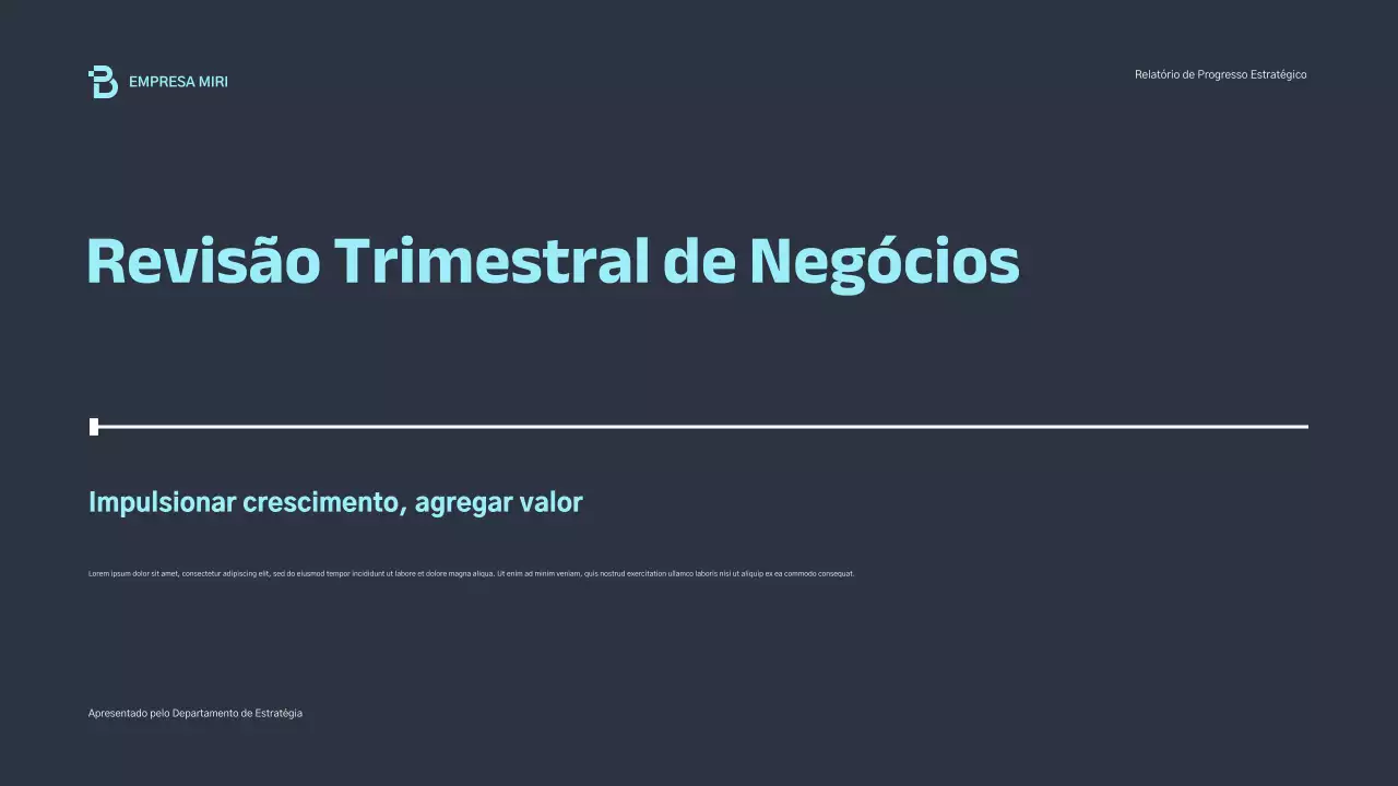 relatório de empresa moderna azul